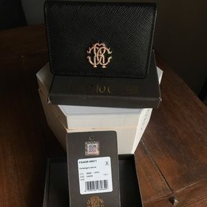 Roberto Cavalli Flap card holder black